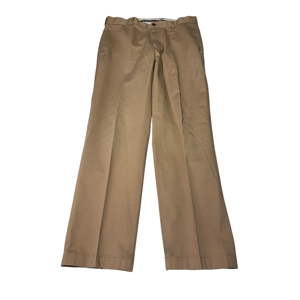 Brooks Brothers Advantage Chino Clark Khaki Pants Mens 33x30 Tan Cotton Trousers